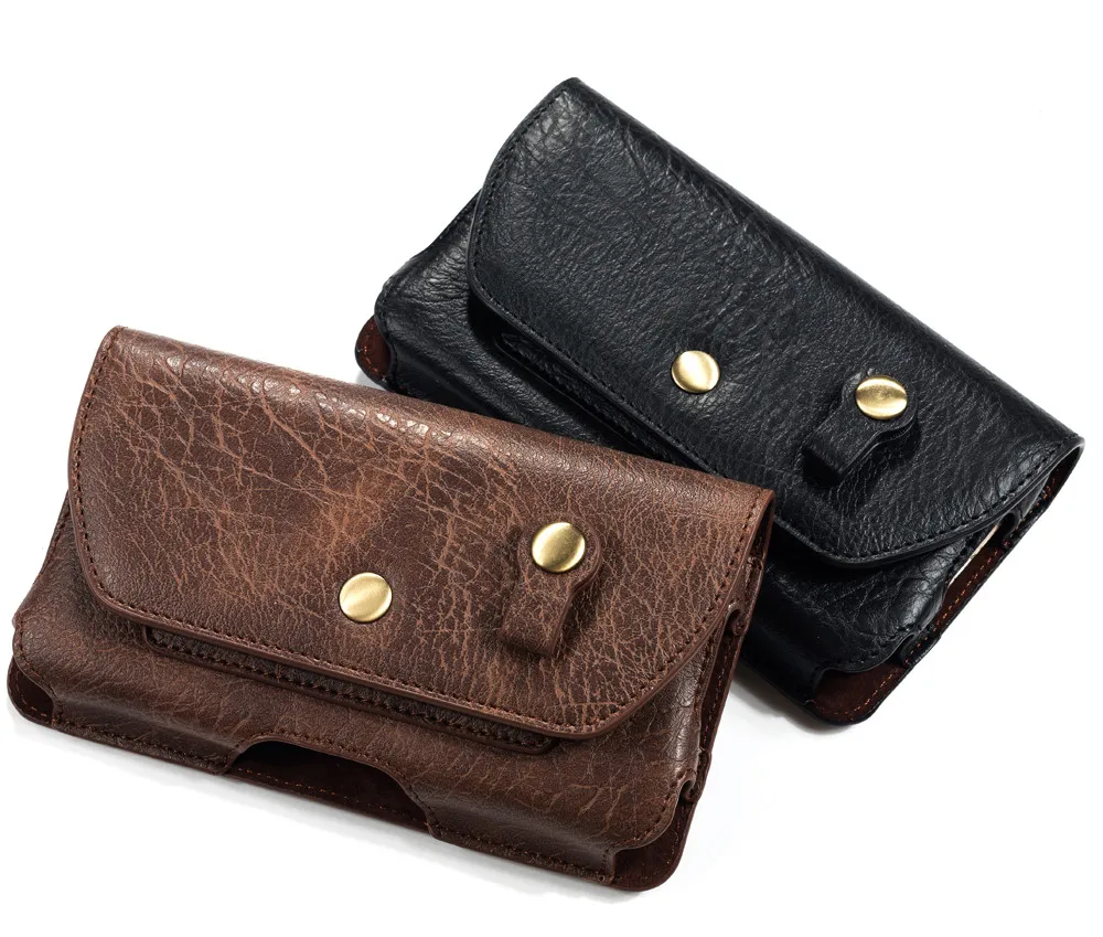 Men's Leather Belt Clip Phone Case Waist Bag Holster Pouch