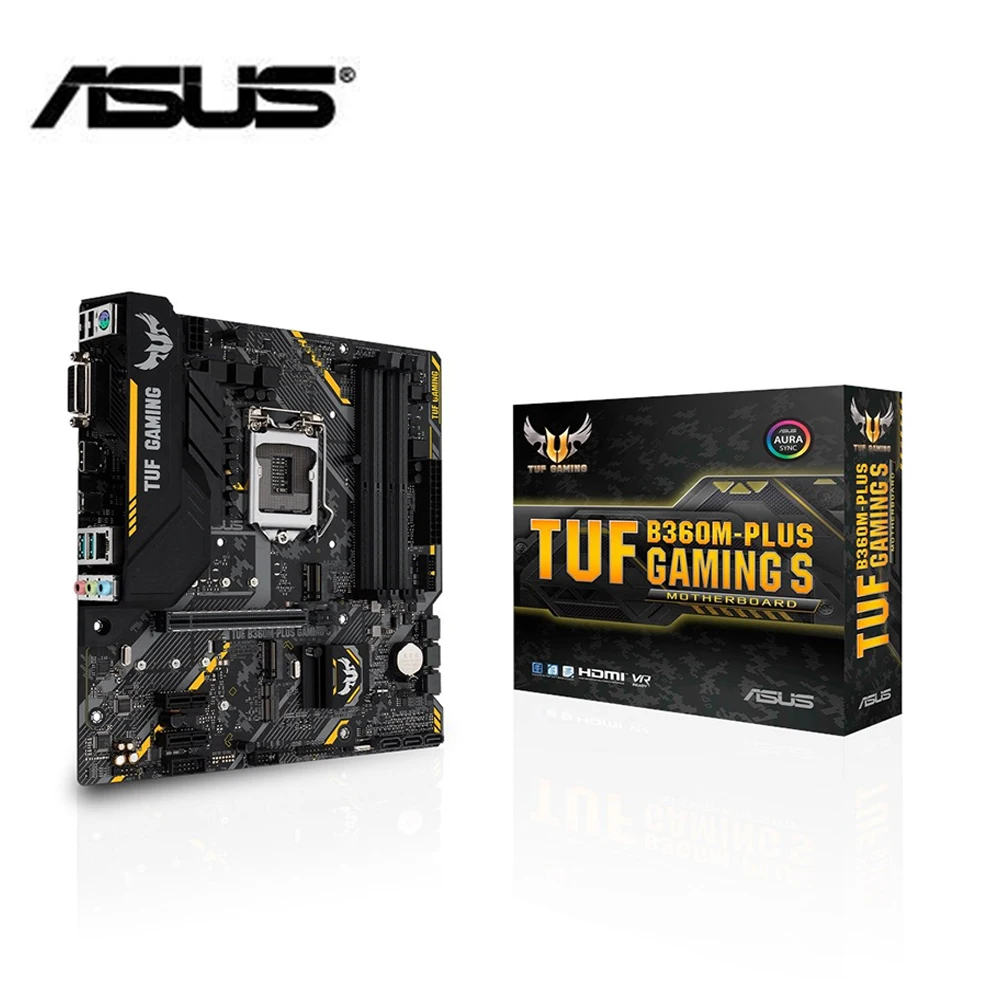 

ASUS motherboard tuf b360m-plus gaming s lga 1151 4xddr4 HDMI DVI-D SATA m.2 PCIe 3.0 x16 USB 3.1 mATX b360 материнская плата