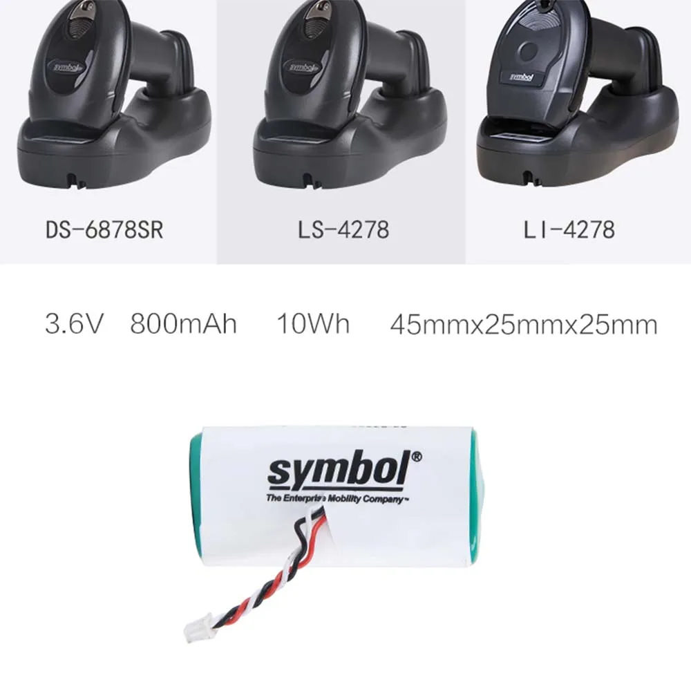 Ni-MH Battery for Zebra Symbol Motorola LS4278 DS4278 DS6878 Scanner 3.6V 800mAh 82-67705-01 Replacement Battery 2