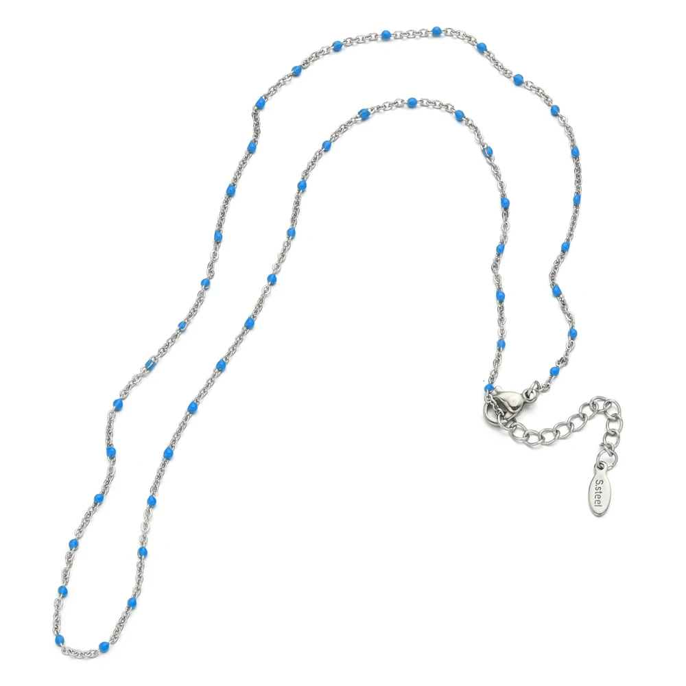 ZMZY Fashion Boho Women Stainless Steel Necklace Silver Color Beaded Chain Chokers Necklaces Chic Wedding Gift Collier Femme - Image 6