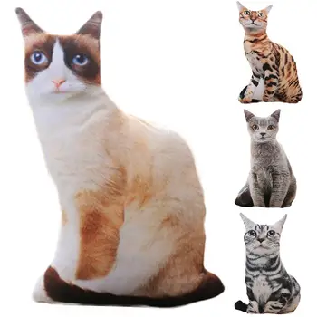 

50/75cm Simulation Cartoon Cat Plush Toy Kids Soft Stuffed Animal Cushion Pillow