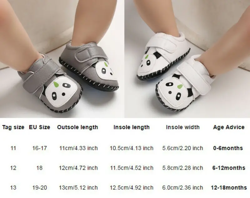 Г. Новая Осенняя Милая обувь с пандой для маленьких мальчиков и девочек обувь для самых маленьких кроссовки с мягкой подошвой Обувь для маленьких мальчиков от 0 до 18 месяцев