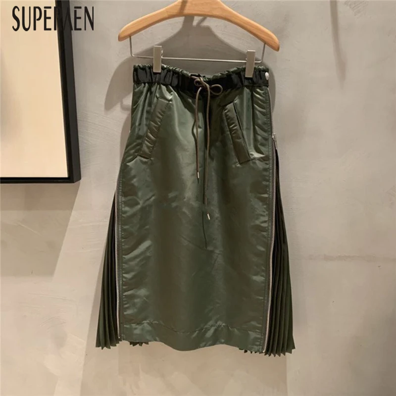 SuperAen, новинка, зимние плотные юбки, женские одноцветные юбки, женские модные повседневные хлопковые юбки для девушек