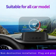2021new Car HUD head-up display OBD2 smart carplay navigation carlife Speed HD Projection wireless steering wheel remote control