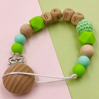 

Handmade Personalized Pacifier Clips Holder Chain Silicone Pacifier Chains Five Star Baby Teether Teething Chain New