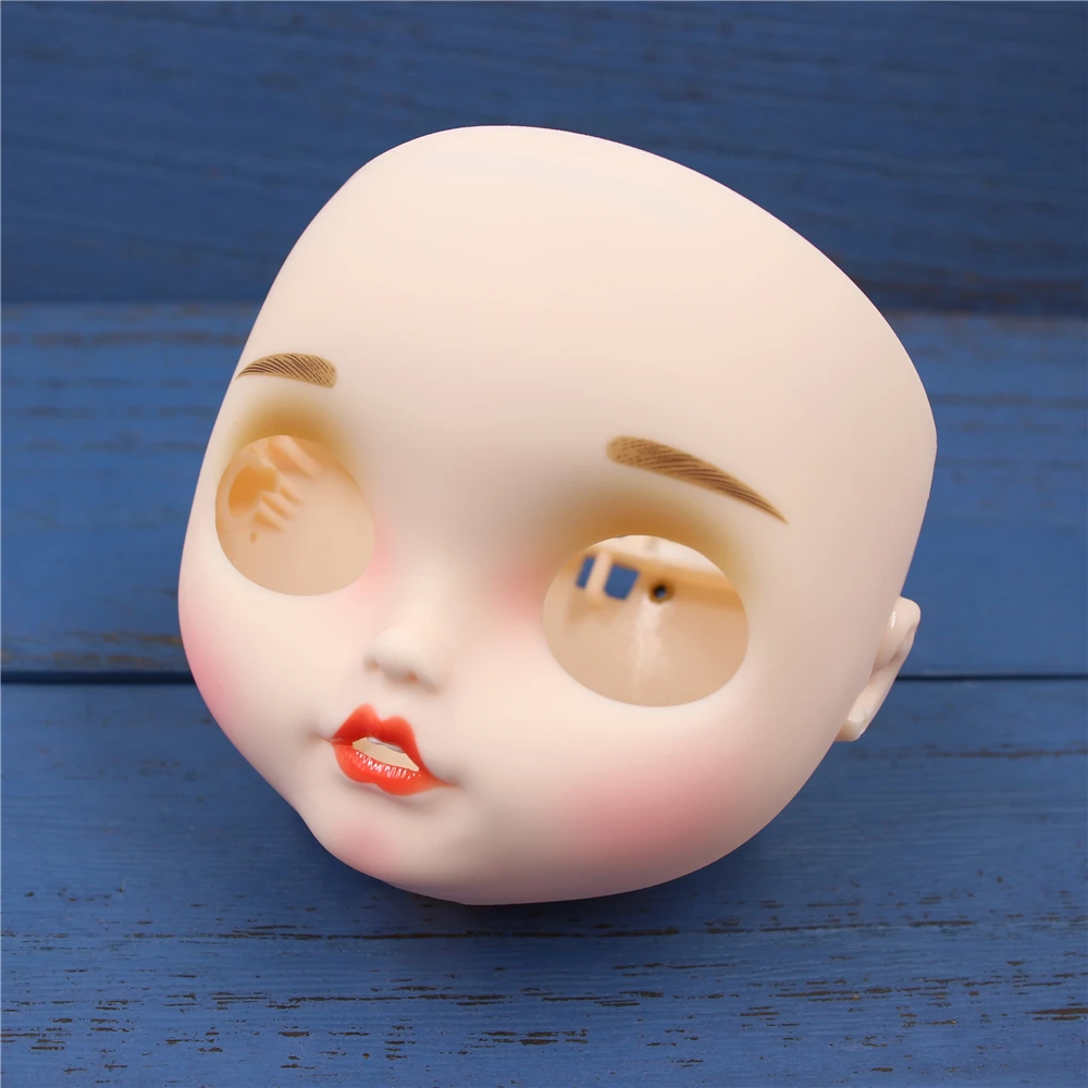 Neo Blythe Doll Matte Faceplate pẹlu Atike, Ẹnu & Awọ funfun 16