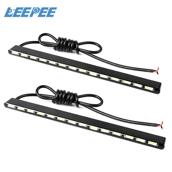 

2pcs DRL Daytime Running Light SMD 7030 14 LEDs Daylight Led Strip Super bright waterproof fog light Source Car Styling