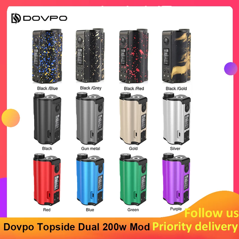 Оригинал 200 Вт DOVPO верхний двойной заполненный TC Squonk мод с 10 мл бутылка