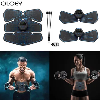 

USB Charging Abdominal Muscle Stimulator Trainer Rechargable EMS Electric Muscle Exerciser Machine Home Gym Belly Arm Massage