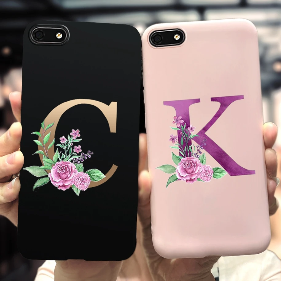 Alphabet Letter Flower Silicone Case For Iphone Se 5 5s 6 6s 7 8 Pus Case Soft Touch Black Pink Matte Tpu Phone Cover Shell Mobile Phone Cases Covers Aliexpress