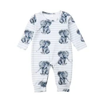 

Newborn Baby Boy Girl lovely Elephant Romper Cartoon animal long sleeve cotton Jumpsuit autumn Outfits Clothes for baby kids