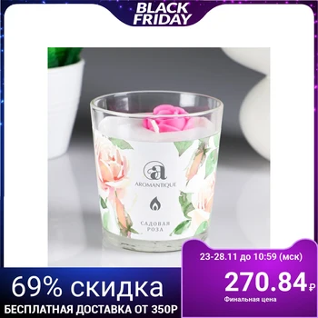 

Scented candle in a glass "Garden Rose" with a figurine, 140 g 4839920