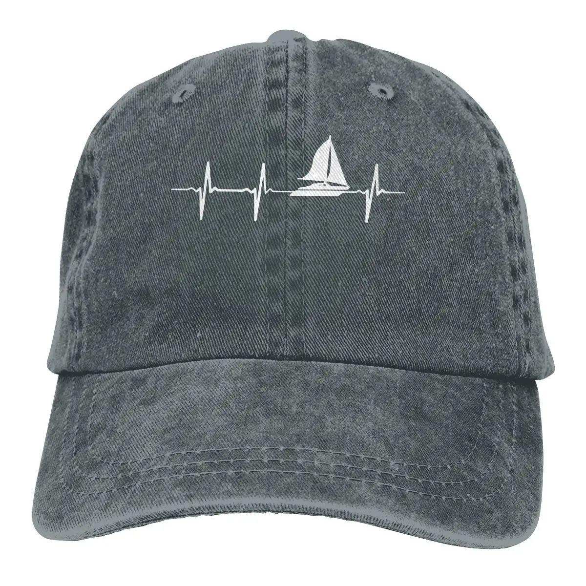 Мужская или женская Регулируемая ВИНТАЖНАЯ ДЖИНСОВАЯ бейсболка s Heartbeat Sailing Snapback cap