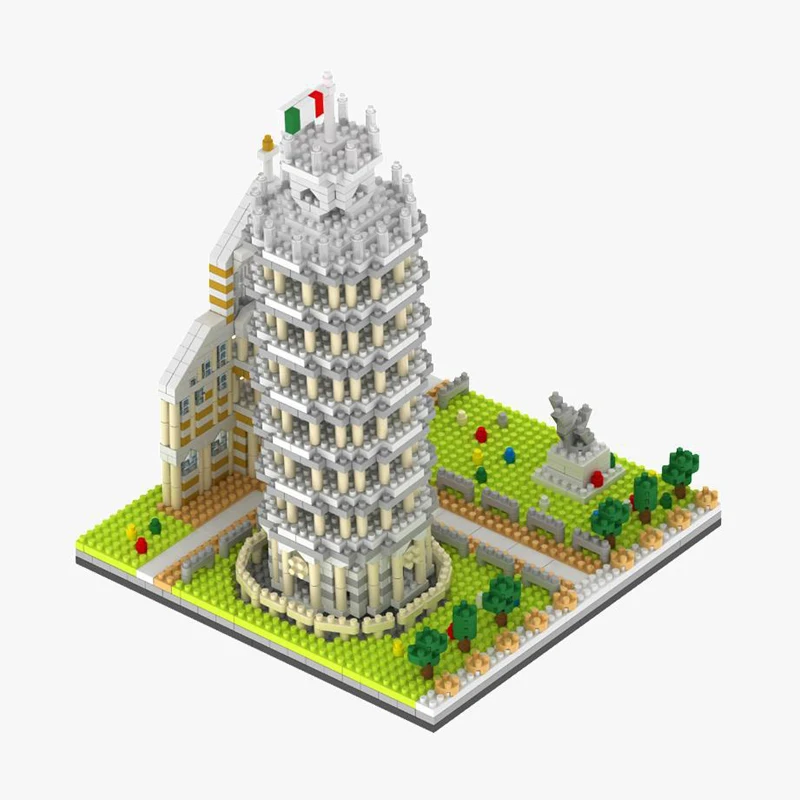 YZ Architecture Leaning Tower of Pisa DIY Mini Diamond Building Nano Blocks Toy