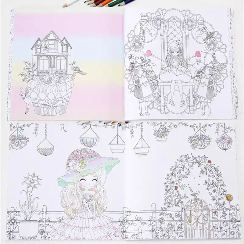 子供キッズぬりえ女の子古代スタイル描画落書き本ホリデーギフト解凍ツールm17f Arts Photography Aliexpress