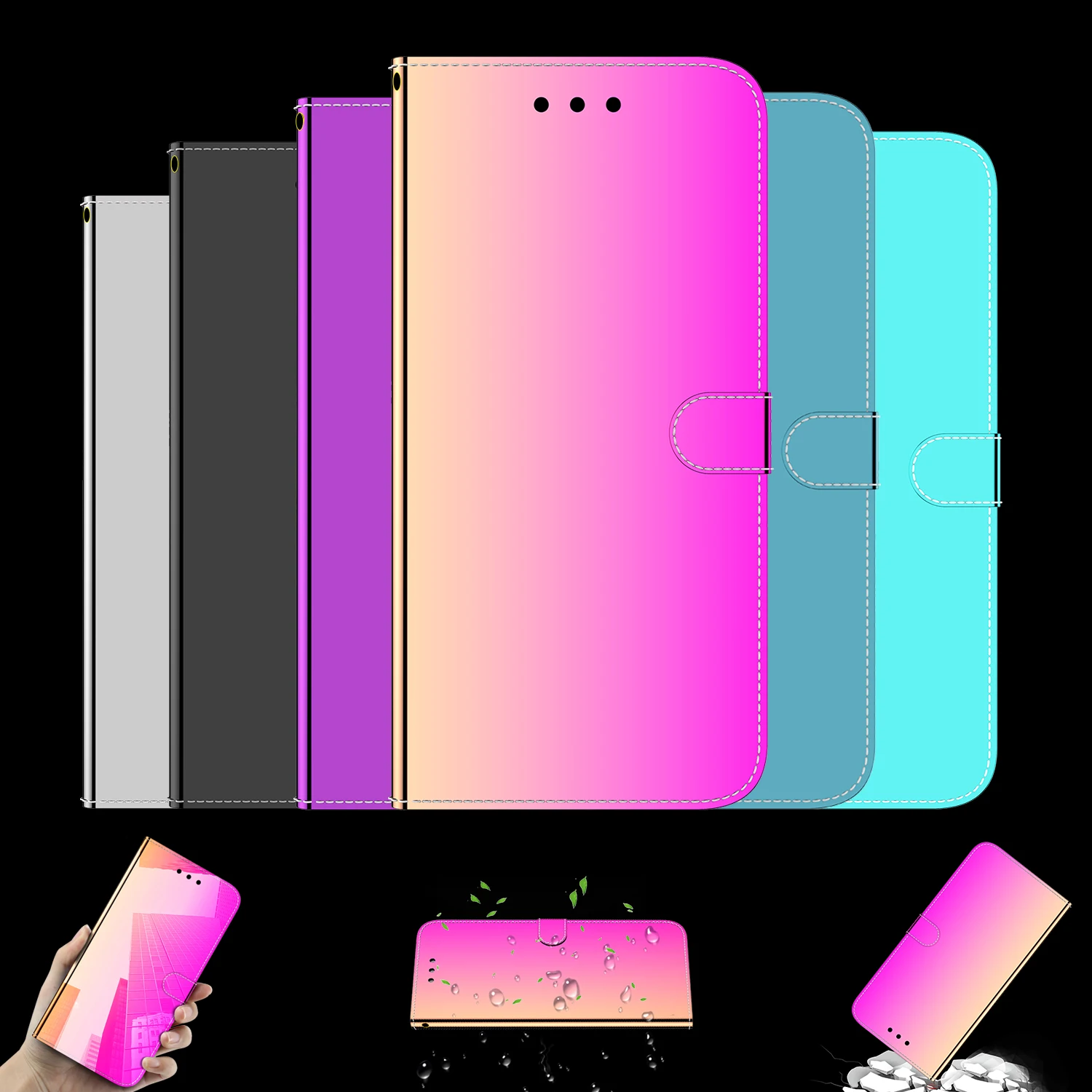 Лазерный флип чехол для телефона XiaoMi Redmi Note7 Pro Note8 8T 8Pro Redmi7 7A 8A 8k20 K20Pro K30 роскошный