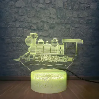 

Creative Train Night Light 3D Visual Led Home Decor RGB Table Lamp for Kids Touch USB Lampara Boys Sleeping Light Birthday Gift
