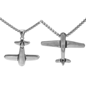 

6pcs Stainless Steel Jewelry Airplane Charms Pendants Silver Aircraft Diy Choker Long Necklace Chain Women Men Making Findings