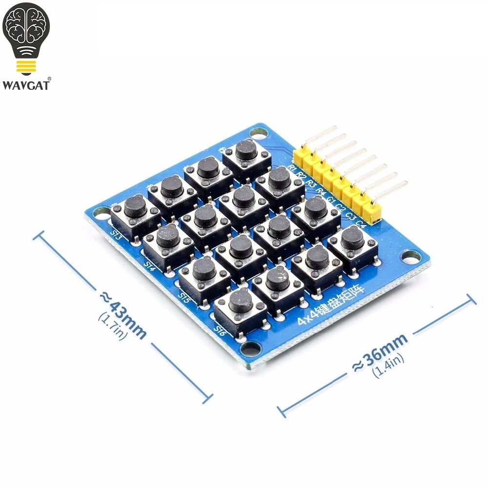 8pin 4x4 4*4 Matrix 16 Keys Button Keypad Keyboard Breadboard Module MCU for arduino Diy Kit