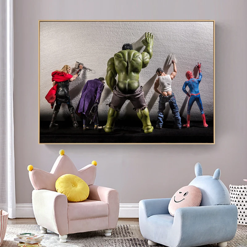 Funny Superheroes Posters Printed on Canvas