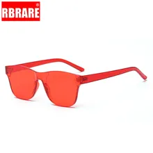RBRARE Holiday Candy Color Sunglasses Women High Quality Rimless One-piece Sun Glasses Modis Transparent Street Beat Okulary
