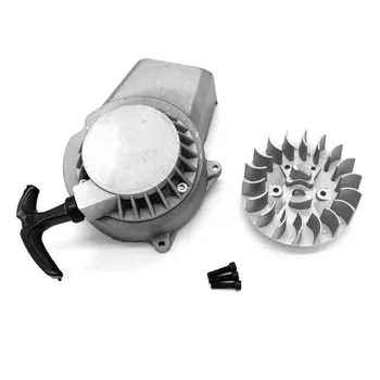 

Alloy Pull Starter and Flywheel kits For 49cc 66cc 80cc Engine Motorized Pull Recoil Starter Handle Pulling Device