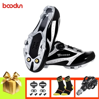 

BOODUN men cycling sneaker women professional mountain bike shoes sapatilha ciclismo mtb outdoor sport riding bicycle shoes