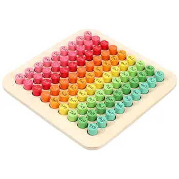 

9x9 Smooth Wood Multiplication Table Blocks Colorful Funny Arithmetic Toys Clear Texture Strong Durable Bright Color