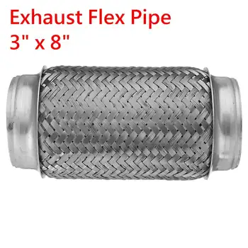 

Hot Exhaust Flex Pipe Stainless Steel Double Braid 3" x 8" 76mm x 195mm