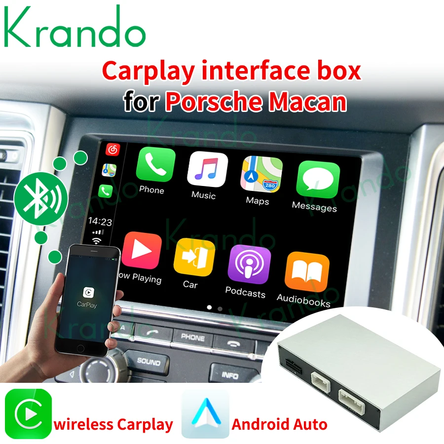 Krando Boîtier D'interface Sans Fil Apple Carplay Android Auto, Pour Porsche Macan Pcm3.1 4.0