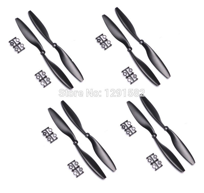 Black /& Red 10-inch Quadcopter or F450 Props 2 CW, 2 CCW 1 Battery Strap RAYCorp 1045 10x4.5 Propellers 4 Pieces