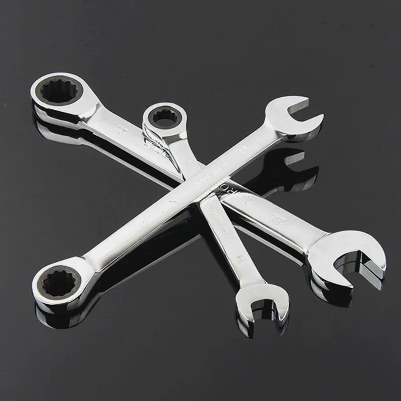 

7/8/9/10mm Ratchet Combination Metric Wrench Set Universal Double End for Car Multi-Function Spanner Repair Tools Fine Tooth