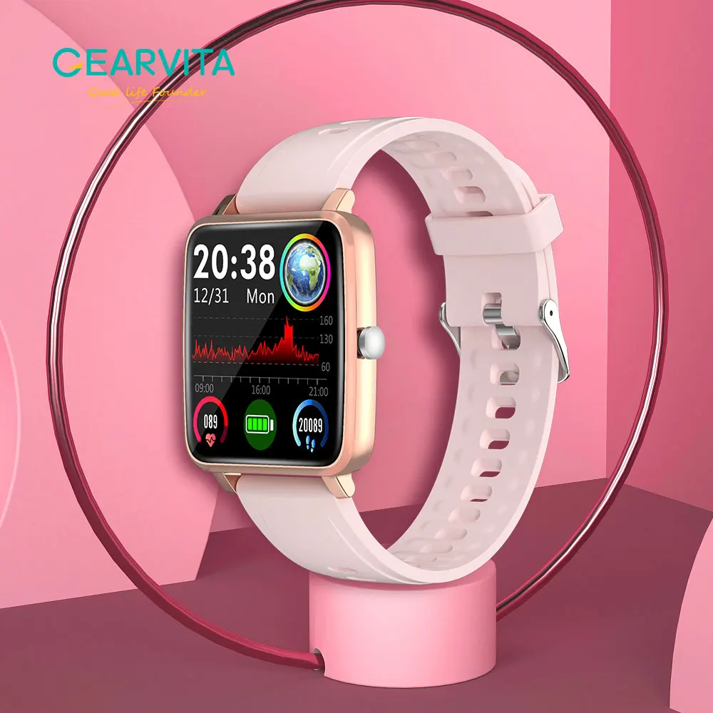 

Gearvita V10 Smart Watch Women Heart Rate Sleep Monitor Sports Watch Alarm Blood Pressure vs Zeblaze GTS Smartwatch