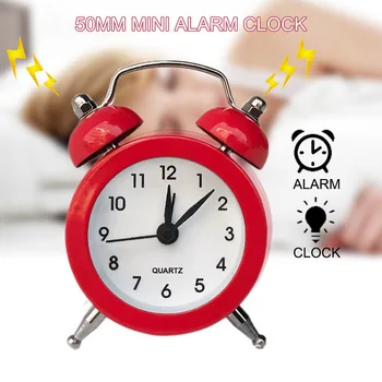 

Alarm Clock Creative High Quality 50mm Mini Alarm Clock Travel Bell Analog Desk Clock with Bell Camping Outdoor Tools Small