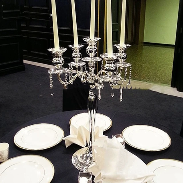 12pcs)Wholesale Tall 5 Arms Candlestick Metal Candelabras wedding