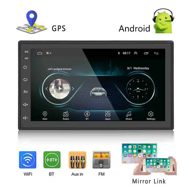 Черный 2DIN Android автомобильный мультимедийный MP5-Player радио gps Navi wifi радио 2 Din 7 дюймов пресс-экран Bluetooth FM аудио Автомобиль Ster