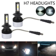 H7 LED Headlight Bulbs 60W 13000LM High Beam and Low Beam Conversion Kit 6000K Daylight White LED Light