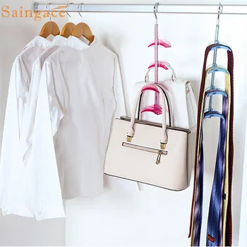 

Saingace Hooks 360-degree swivel bag hanger wardrobe tie scarf hangers Closet Organization Storage Holder for Scarves drop ship