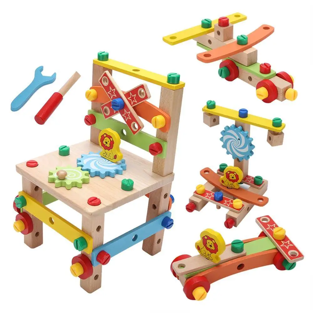 3 типа Деревянный инструмент Монтессори, игрушки для детей, инструменты для ремонта, отвертка, стол для раннего обучения, сборная игрушка для мальчиков дошкольного возраста - Color: 06