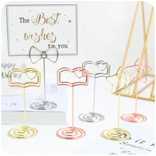 Металлический Настольный держатель для визиток, зажим для заметок, креативная Звездная книга, банты, зажимы для сообщений, настольный фото держатель для карт, памятка, номер, имя, зажимы