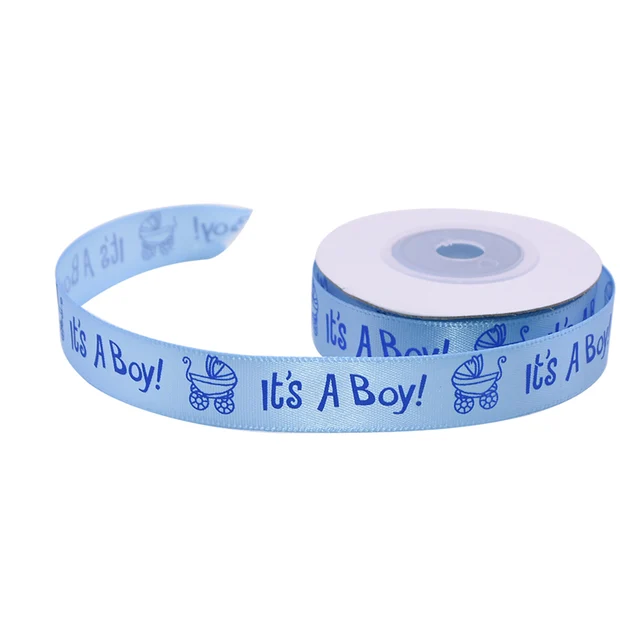 It's A Boy Baby Shower Ribbon - 10 Yard Blue Satin Party Gift Wrap Ribbon