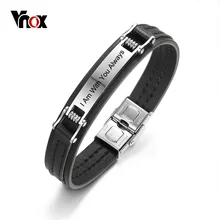 Vnox персонализированные ID вдохновляющие браслеты для мужчин из натуральной темно-коричневой кожи