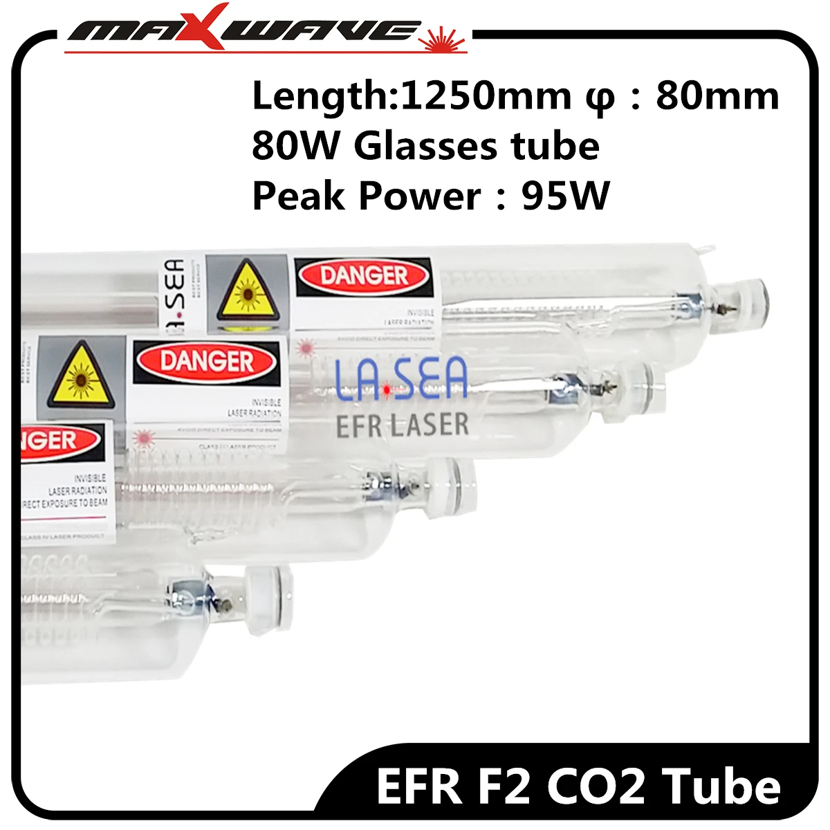 Лазерная трубка EFR CO2 F2 80 Вт Длина 1250 мм диаметр лазерная используется для