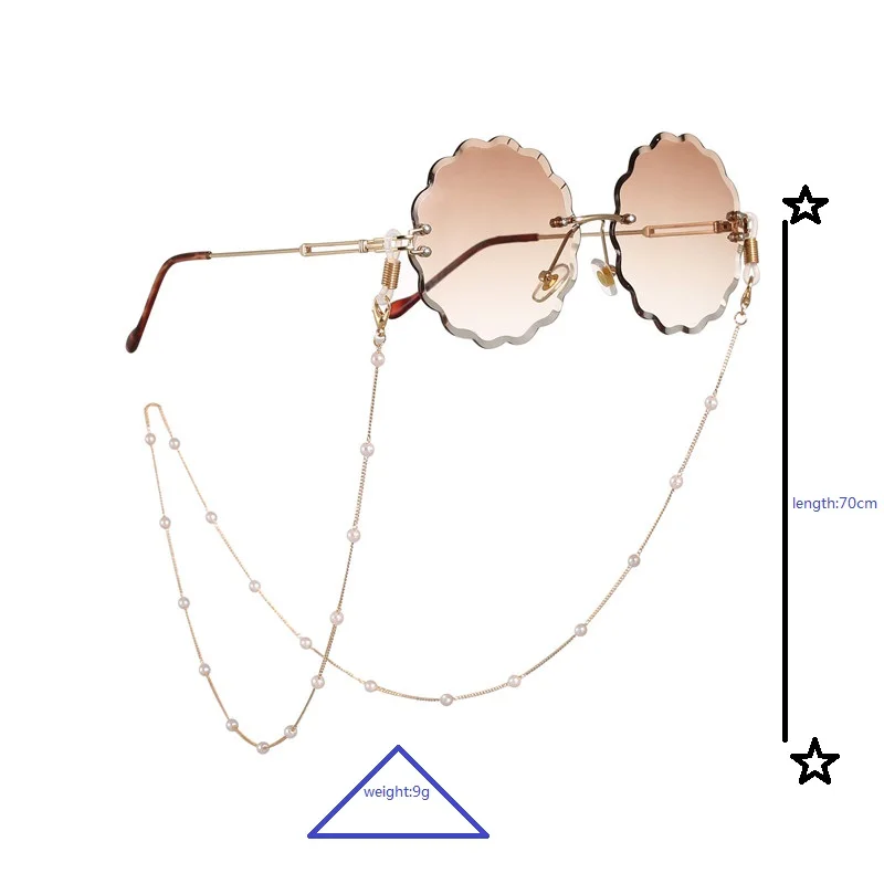 Модные женские туфли золотые Линзы для очков солнечные очки с цепочкой для чтения украшенный бисером цепи, рыбной ловли, для телефона, держатель для телефона шейный ремешок веревочки держатель очков