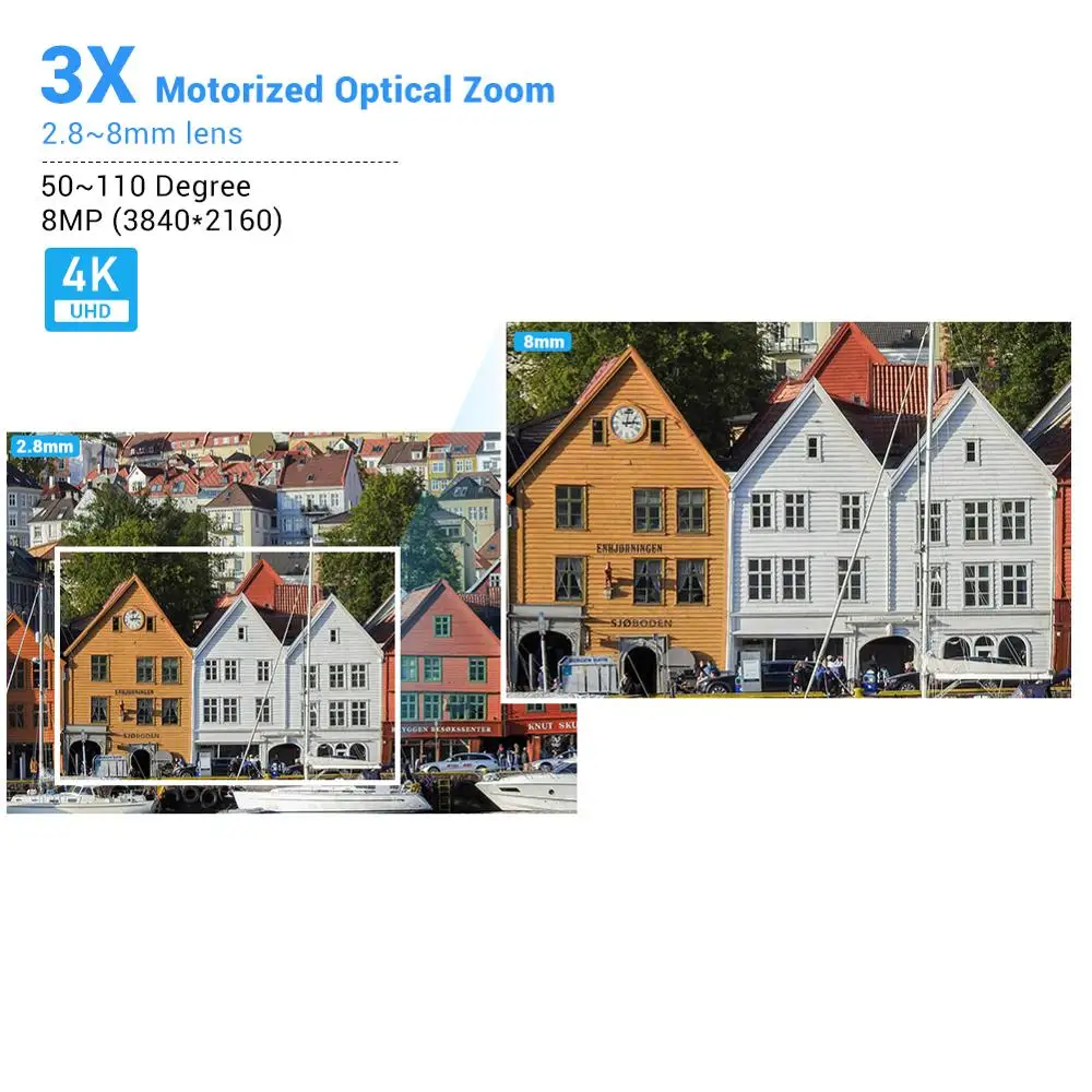 Brillcam 4K UHD IR Bullet IP камера с 2 8 мм 3X моторизованный оптический зум объектив PoE