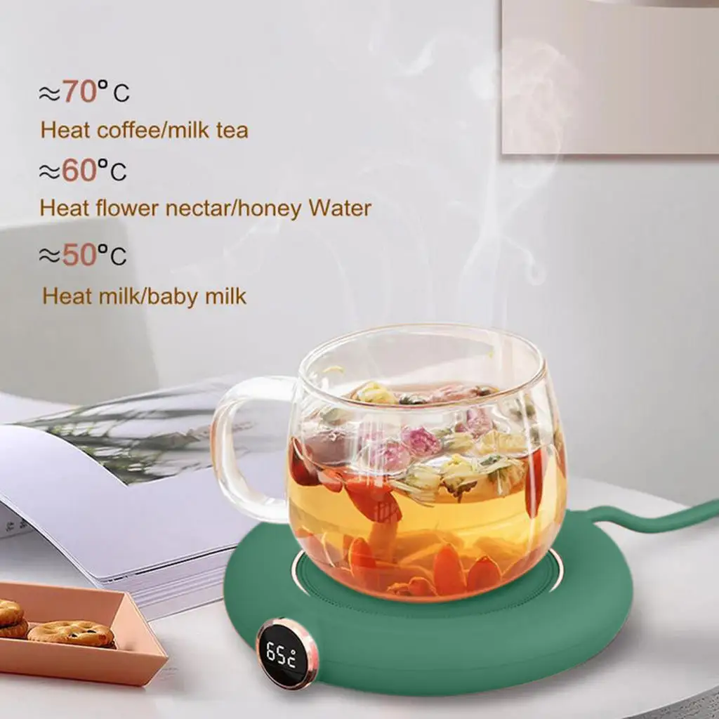 Smart Coffee Warmer, Waterproof Touch Thermostat Heating Coaster Pad for  Office Desk Use, Candle Wax Cup Warmer Heating Plate, Warm Pad for Coffee