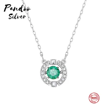 

Fashion Charm Sterling Silver Original 1:1 Copy, Pulsating Crystal Color Exquisite Wild Necklace Female Luxury Jewelry Gifts