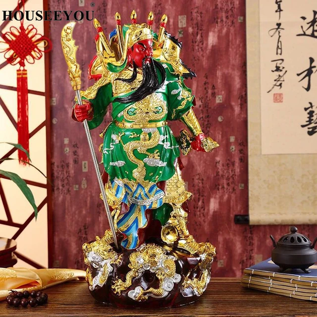 Small Ceramics Chinese Feng Shui Guan Yu Statue/Guan Gong Statue/Guan Di  Statue/Guan Yun Chang Statue Figurines Feng Shui Decor Home Office  Decoration