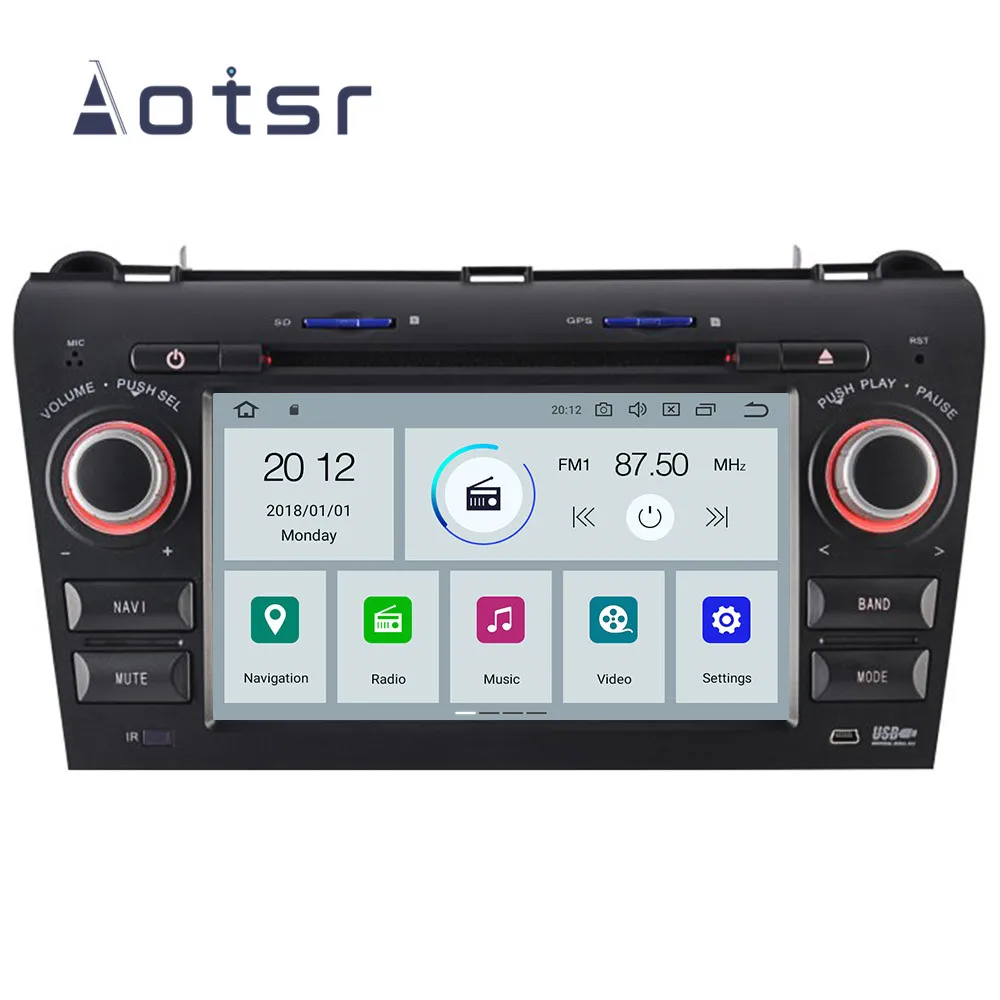 7 дюймов радио Android 9,1 gps навигация автомобильный dvd-плеер для Mazda 3 2003-2009 головное устройство мультимедийный плеер магнитофон