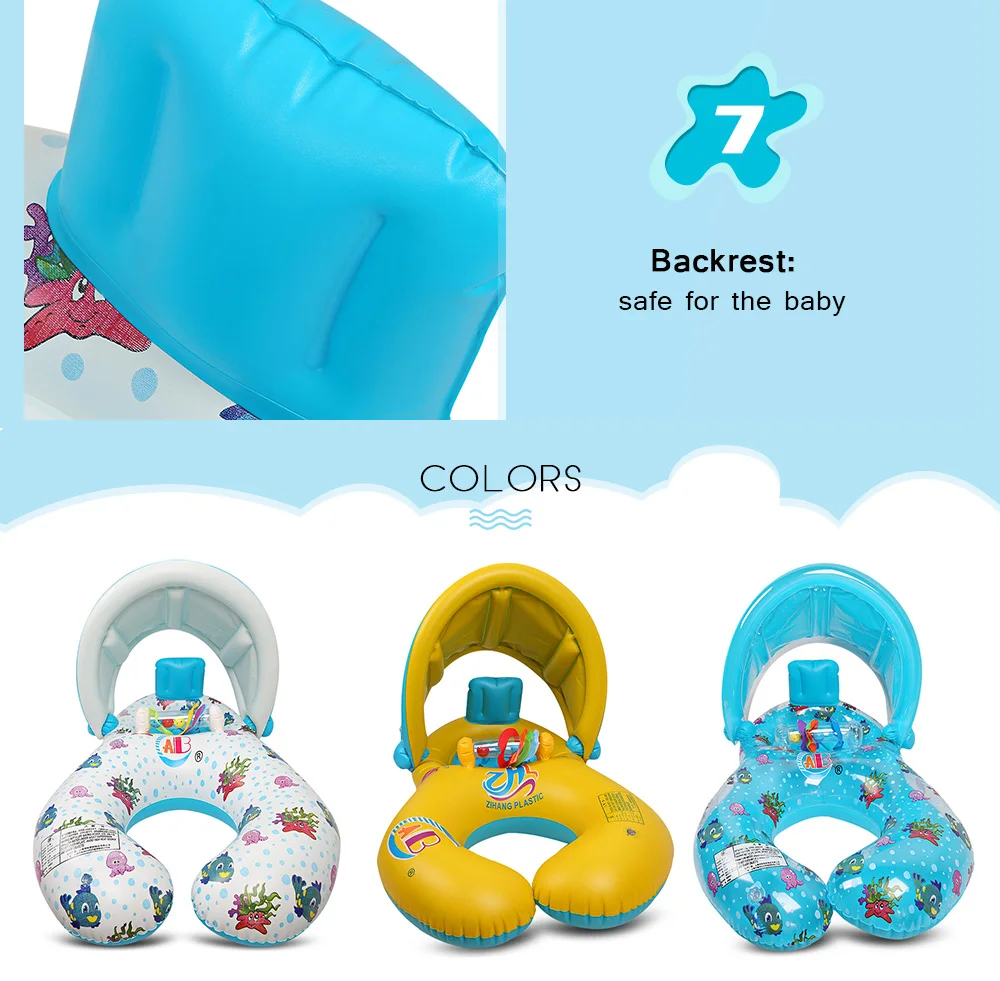Inflatable Mother Baby Swim Float Ring Kids Seat Double Person Swimming Soft Ring Swimming Circle Babyfloat Accessories piscine (8)